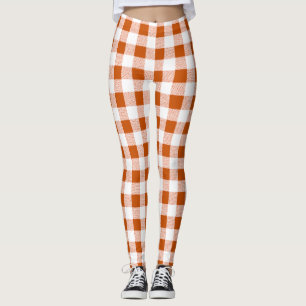 Gingham Check Brown Leggings