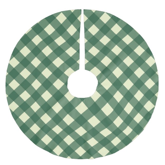 GINGHAM CHECK BRUSHED POLYESTER TREE SKIRT (Front)
