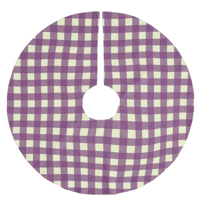 GINGHAM CHECK BRUSHED POLYESTER TREE SKIRT (Front)