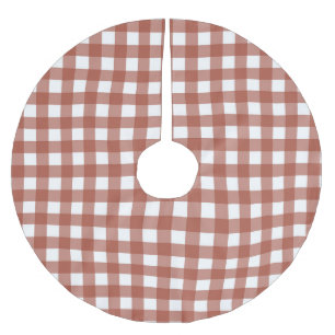 GINGHAM CHECK BRUSHED POLYESTER TREE SKIRT