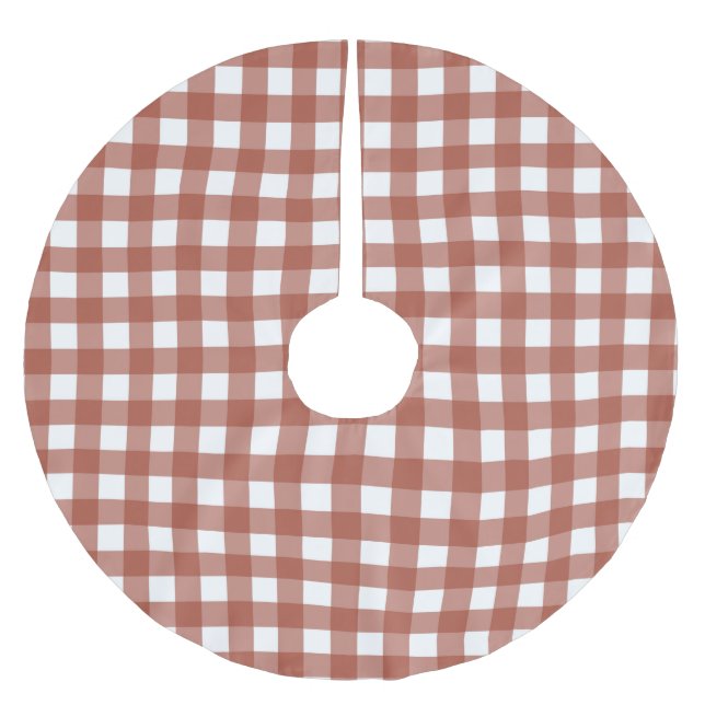 GINGHAM CHECK BRUSHED POLYESTER TREE SKIRT (Front)