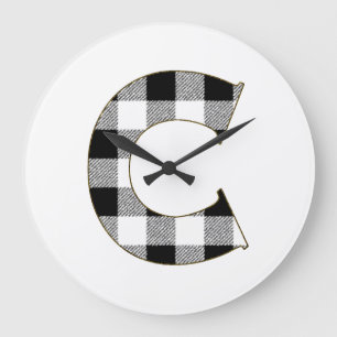 Gingham Check C Large Clock