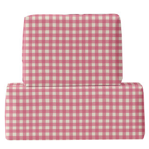 Gingham Check Cherry Red Cream Wrapping Paper