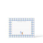 Gingham Check Dog Baby Shower Thank You Note