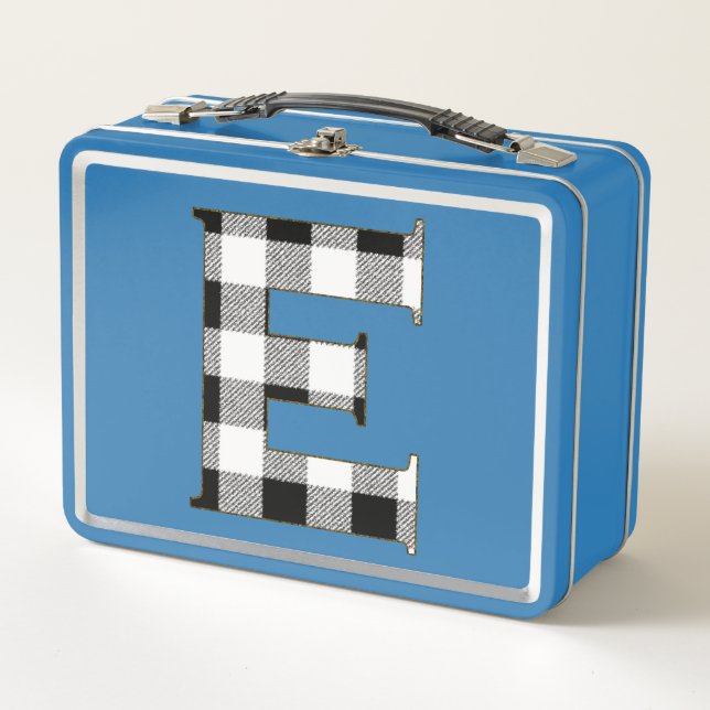 Gingham Check E Metal Lunch Box (Front)