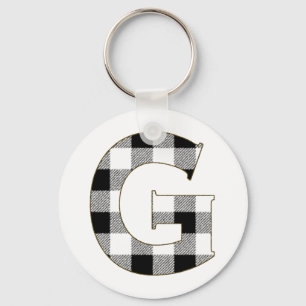 Gingham Check G Key Ring