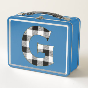 Gingham Check G Metal Lunch Box