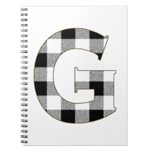 Gingham Check G Notebook