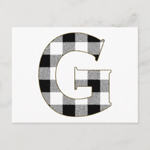 Gingham Check G Postcard