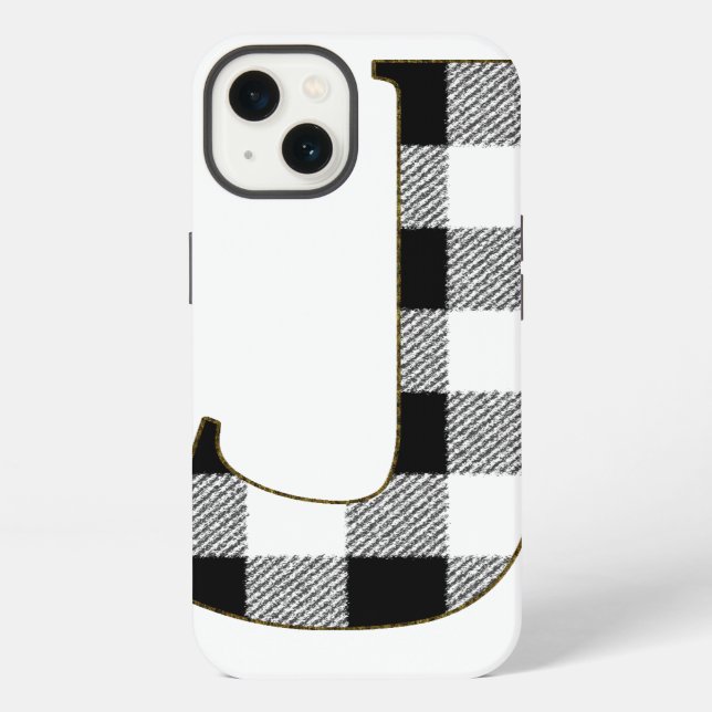 Gingham Check J iPhone Case (Back)