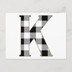 Gingham Check K Postcard