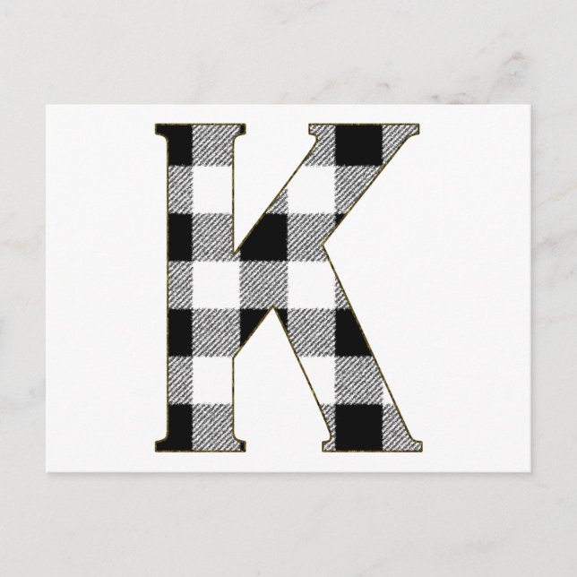 Gingham Check K Postcard (Front)