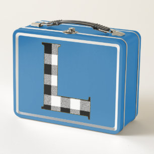 Gingham Check L Metal Lunch Box