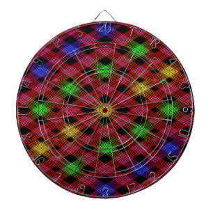 Gingham Check Multicolored Pattern Dartboard
