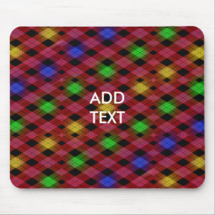 Gingham Check Multicolored Pattern Mouse Pad