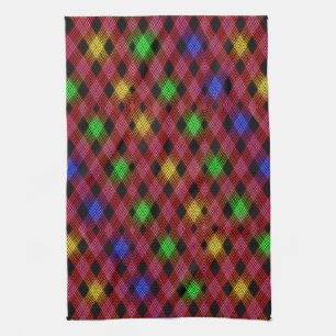 Gingham Check Multicolored Pattern Tea Towel