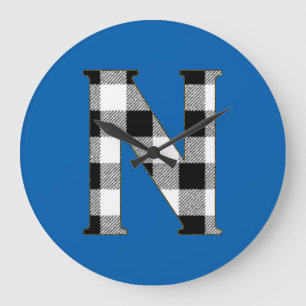Gingham Check N Large Clock