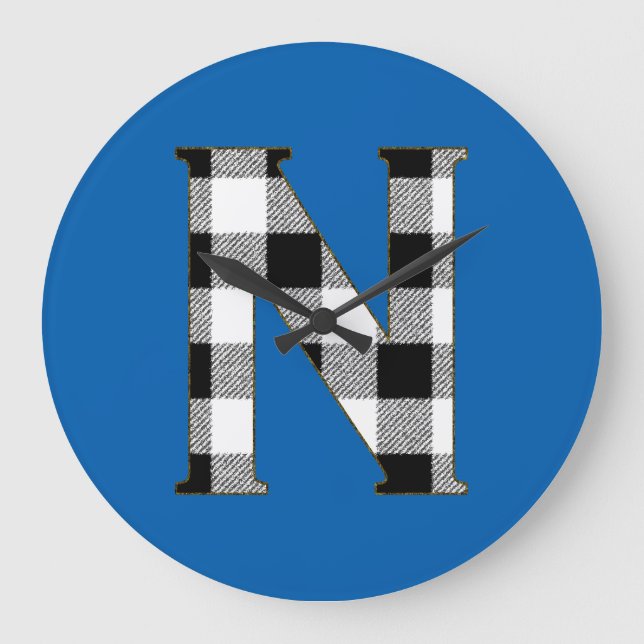 Gingham Check N Large Clock (Front)