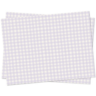 Gingham Check Pastel Lilac Purple Cream Tissue Paper