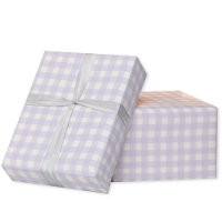Gingham Check Pastel Lilac Purple Cream