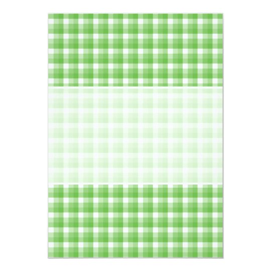 Gingham check pattern. Green and White. Card