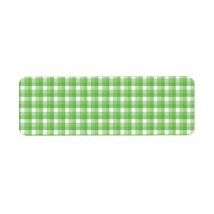 Gingham check pattern. Green and White. Return Address Label