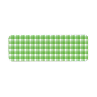 Gingham check pattern. Green and White. Return Address Label
