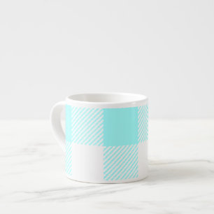 Gingham Check Pattern (light blue) Espresso Cup
