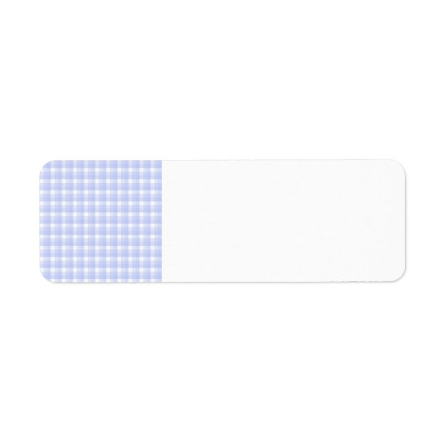 Gingham check pattern. Light Blue & White. Return Address Label (Front)