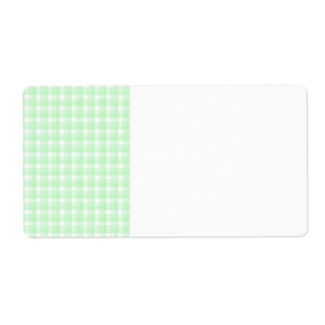 Gingham check pattern. Light Green and White. (Front)