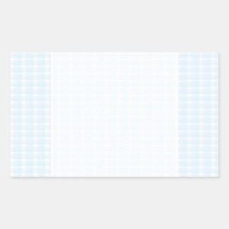 Gingham check pattern. Pale Blue and White. Rectangular Sticker