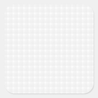 Gingham check pattern. Pale Grey and White. Square Sticker