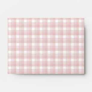 Gingham check pattern. Red and White. Envelope