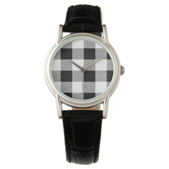 Gingham Check Pattern Watch (Front)
