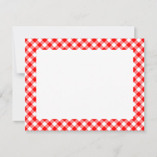 Gingham Check Red Holiday Card