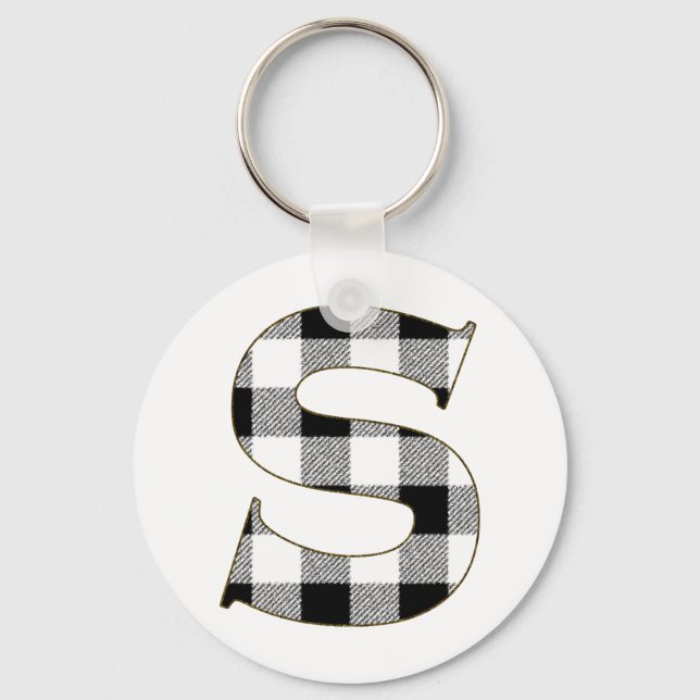 Gingham Check S Key Ring (Front)