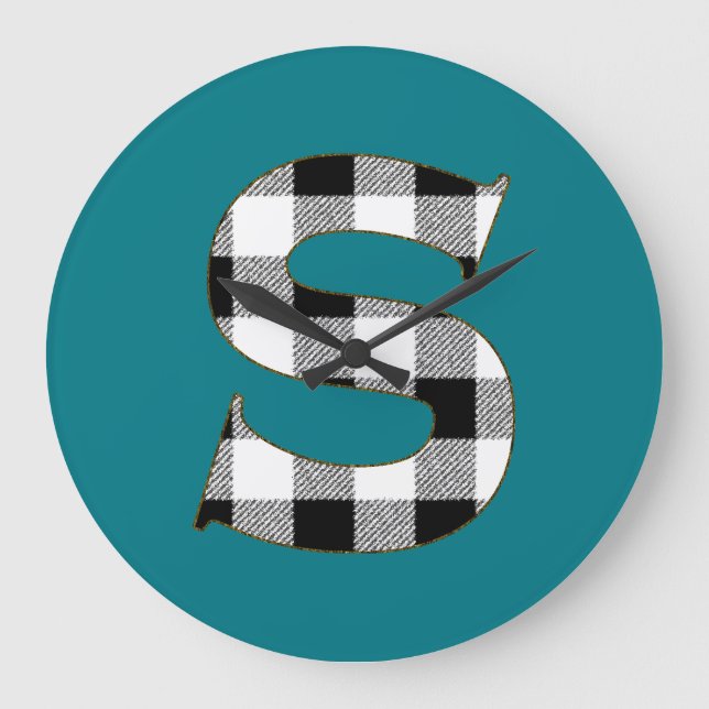 Gingham Check S Large Clock (Front)