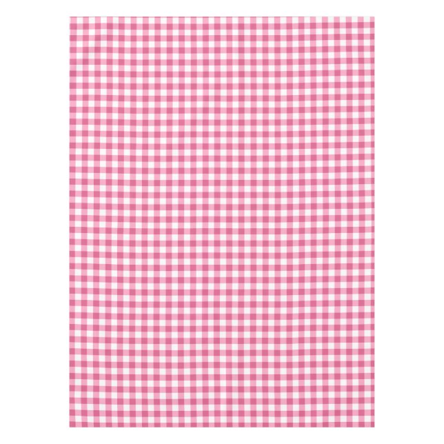 Gingham Check Tablecloth | Pink And White Checks (Front)