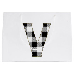 Gingham Check V Large Gift Bag