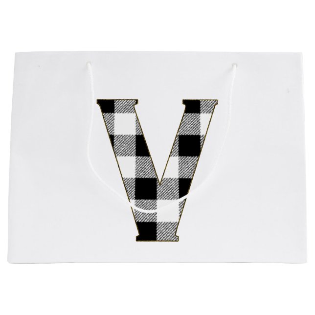 Gingham Check V Large Gift Bag (Front)