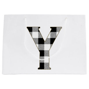 Gingham Check Y Large Gift Bag