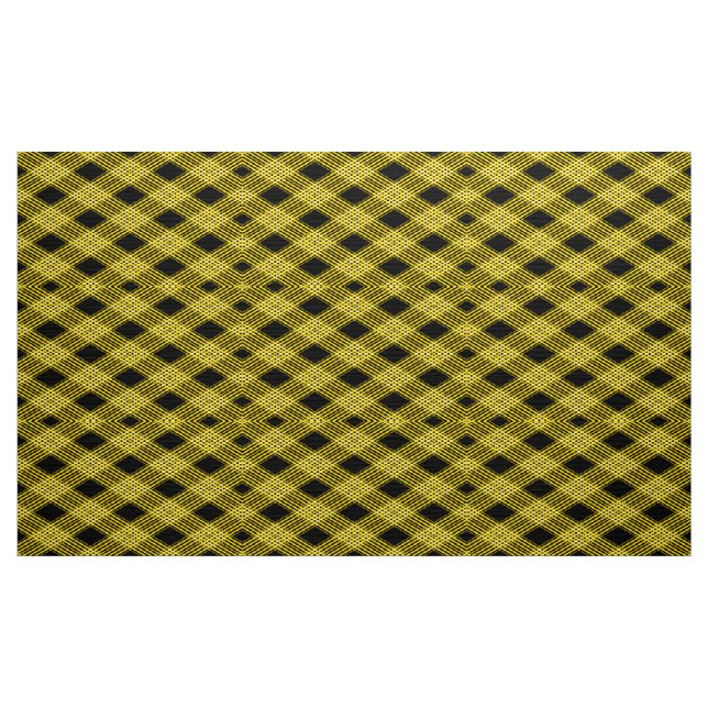 Gingham Check Yellow and Black Pattern Fabric (Yard)