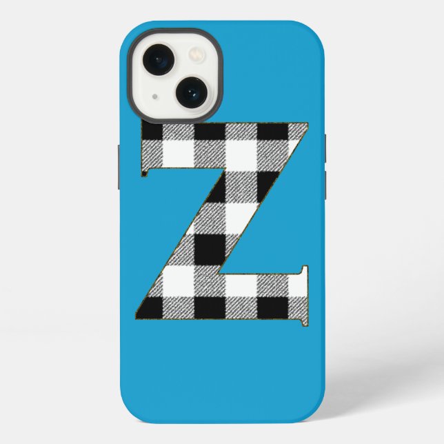 Gingham Check Z iPhone Case (Back)