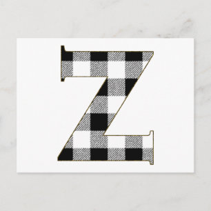 Gingham Check Z Postcard