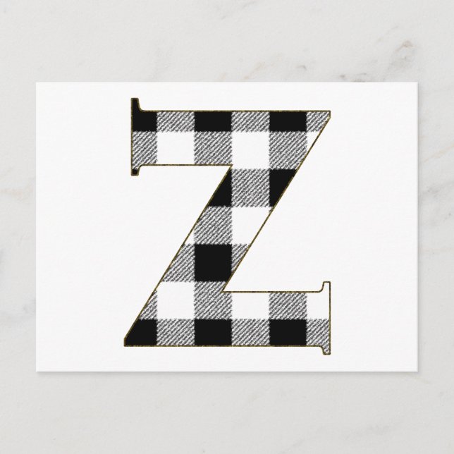 Gingham Check Z Postcard (Front)