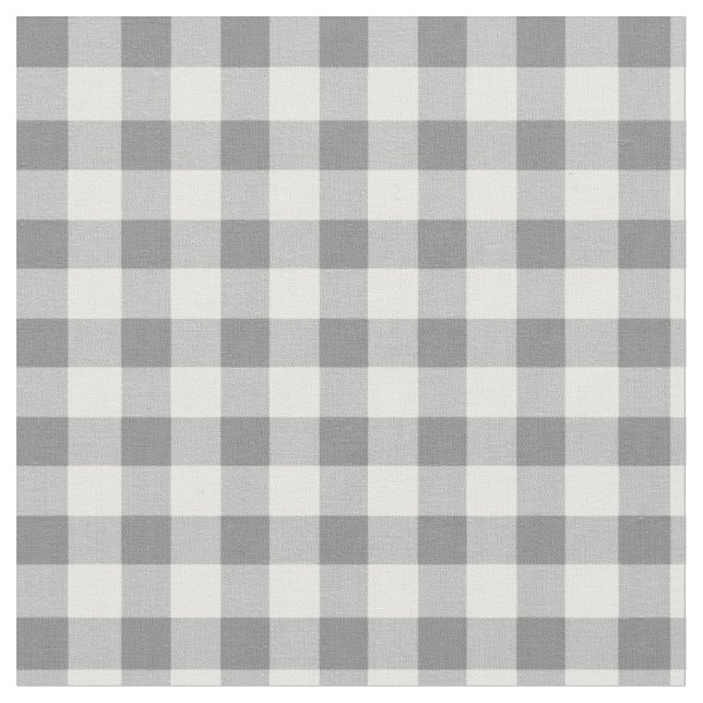Gingham Checked Pattern | Grey And White Fabric (Close Up)