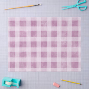 Gingham Checks Dusty Pink White Pattern Decoupage Tissue Paper