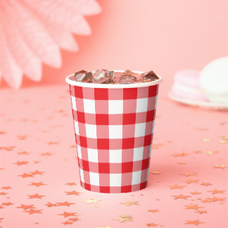 Gingham Checks Paper Cups