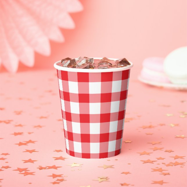 Gingham Checks Paper Cups (Insitu)