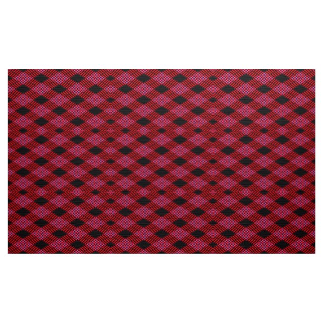 Gingham Chequered Red and Black Pattern Fabric (Yard)